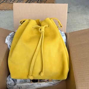 Portland Leather Hello Yellow Large Bucket Bag